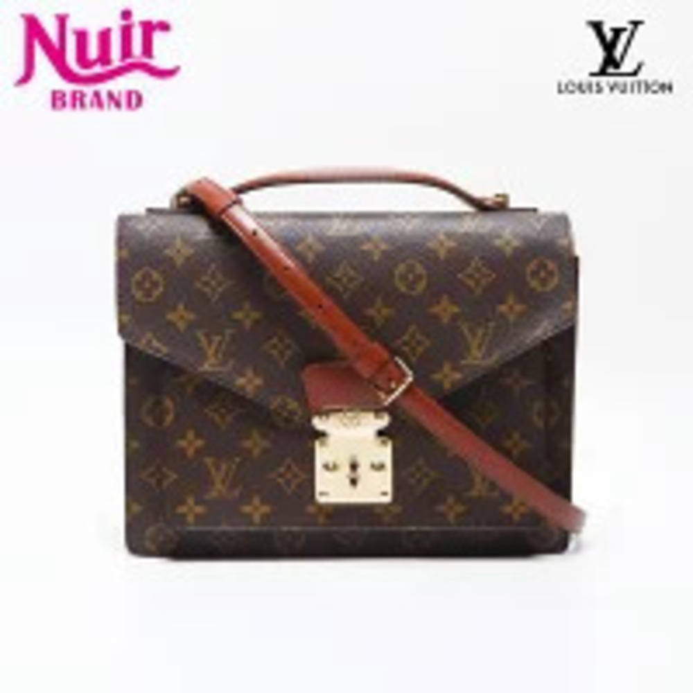 Louis Vuitton Monceau Monogram Shoulder Bag Brown